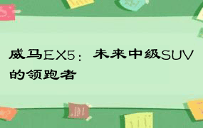 威马EX5：未来中级SUV的领跑者