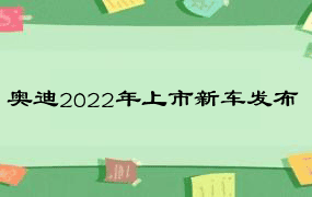 奥迪2022年上市新车发布