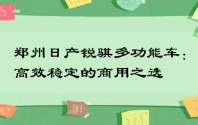 郑州日产锐骐多功能车：高效稳定的商用之选