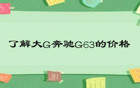 了解大G奔驰G63的价格