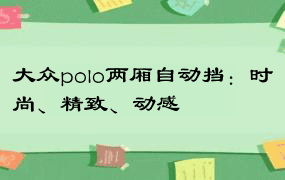 大众polo两厢自动挡：时尚、精致、动感