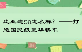 比亚迪S8怎么样？——打造国民级豪华轿车