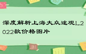 深度解析上海大众途观L2022款价格图片