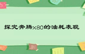 探究奔腾x80的油耗表现