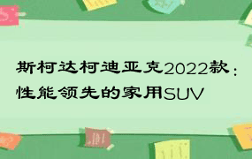 斯柯达柯迪亚克2022款：性能领先的家用SUV