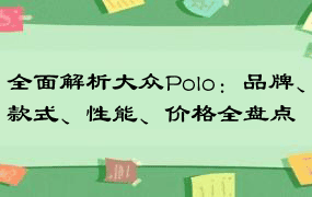 全面解析大众Polo：品牌、款式、性能、价格全盘点