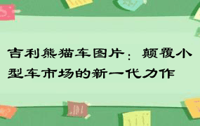 吉利熊猫车图片：颠覆小型车市场的新一代力作