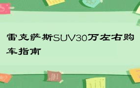 雷克萨斯SUV30万左右购车指南