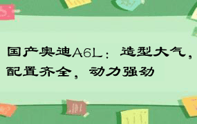 国产奥迪A6L：造型大气，配置齐全，动力强劲