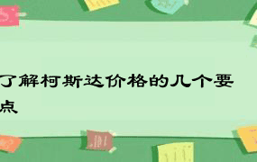 了解柯斯达价格的几个要点