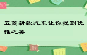 五菱新款汽车让你找到优雅之美