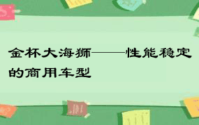 金杯大海狮——性能稳定的商用车型