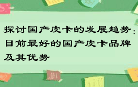 探讨国产皮卡的发展趋势：目前最好的国产皮卡品牌及其优势