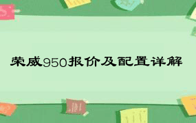 荣威950报价及配置详解