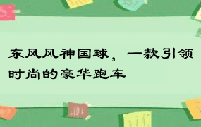 东风风神国球，一款引领时尚的豪华跑车