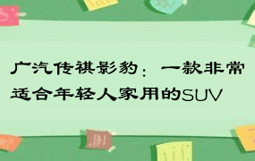 广汽传祺影豹：一款非常适合年轻人家用的SUV