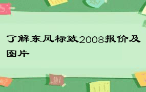 了解东风标致2008报价及图片