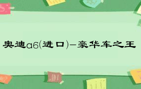 奥迪a6(进口)-豪华车之王