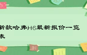 新款哈弗H6最新报价一览表