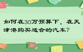 如何在30万预算下，在天津港购买适合的汽车？