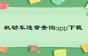 机动车违章查询app下载