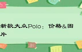 新款大众Polo：价格&图片