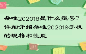 朵唯202018是什么型号？详细介绍朵唯202018手机的规格和性能