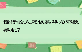 懂行的人建议买华为哪款手机？