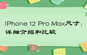 iPhone 12 Pro Max尺寸：详细介绍和比较