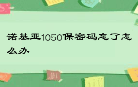 诺基亚1050保密码忘了怎么办