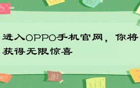 进入OPPO手机官网，你将获得无限惊喜