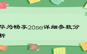 华为畅享20se详细参数分析