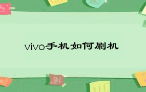 vivo手机如何刷机