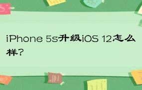 iPhone 5s升级iOS 12怎么样？