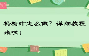 杨梅汁怎么做？详细教程来啦！