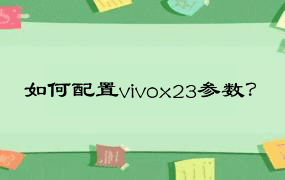 如何配置vivox23参数？