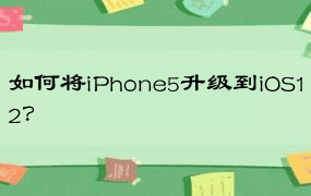 如何将iPhone5升级到iOS12？