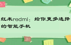 红米redmi：给你更多选择的智能手机