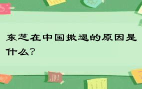 东芝在中国撤退的原因是什么？