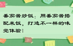 番茄酱炒饭：用番茄酱搭配米饭，打造不一样的味觉体验！