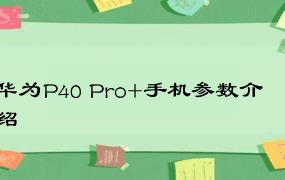 华为P40 Pro+手机参数介绍