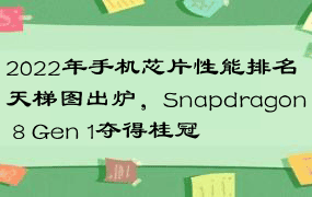 2022年手机芯片性能排名天梯图出炉，Snapdragon 8 Gen 1夺得桂冠