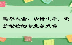 酷毕犬舍：珍惜生命、爱护动物的专业养犬场