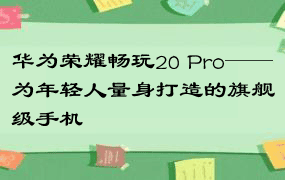 华为荣耀畅玩20 Pro——为年轻人量身打造的旗舰级手机