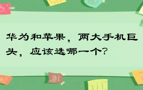 华为和苹果，两大手机巨头，应该选哪一个？