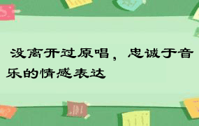  没离开过原唱，忠诚于音乐的情感表达