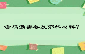 煮鸡汤需要放哪些材料？