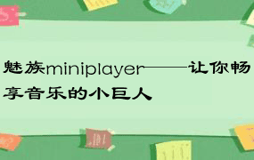 魅族miniplayer——让你畅享音乐的小巨人