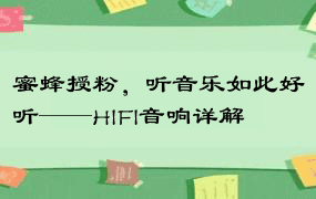 蜜蜂授粉，听音乐如此好听——HIFI音响详解