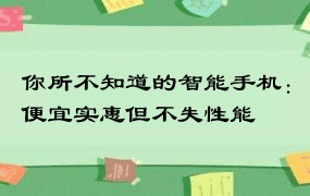 你所不知道的智能手机：便宜实惠但不失性能